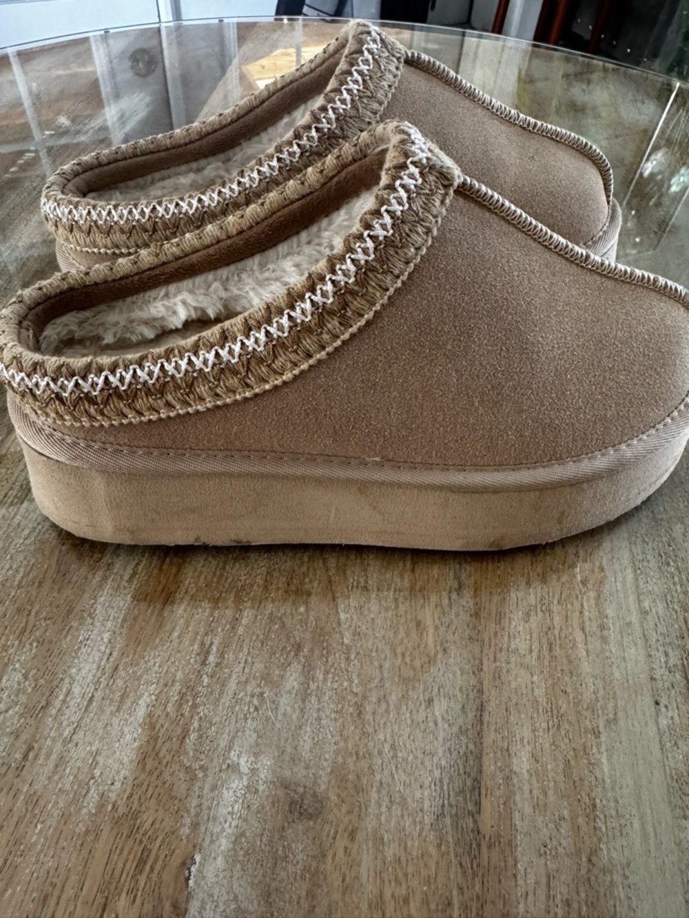 Women’s Cozy Platform Slip-On Slippers - Taupe - Picture 3 of 7